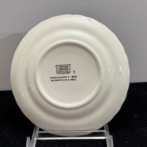 2 Vintage American Limoges dessert/bread plate pattern K–S518 warranted 22k gold - Picture 3 of 6